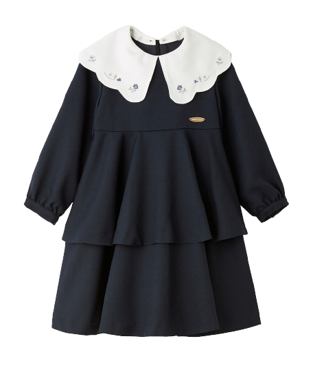 3way衿付きフレアワンピース