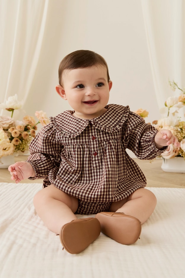 長袖プレイスーツ Cinnamon Gingham