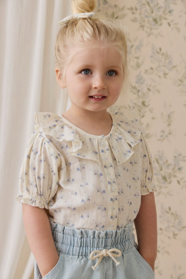 モスリン半袖ブラウス Molly Blue