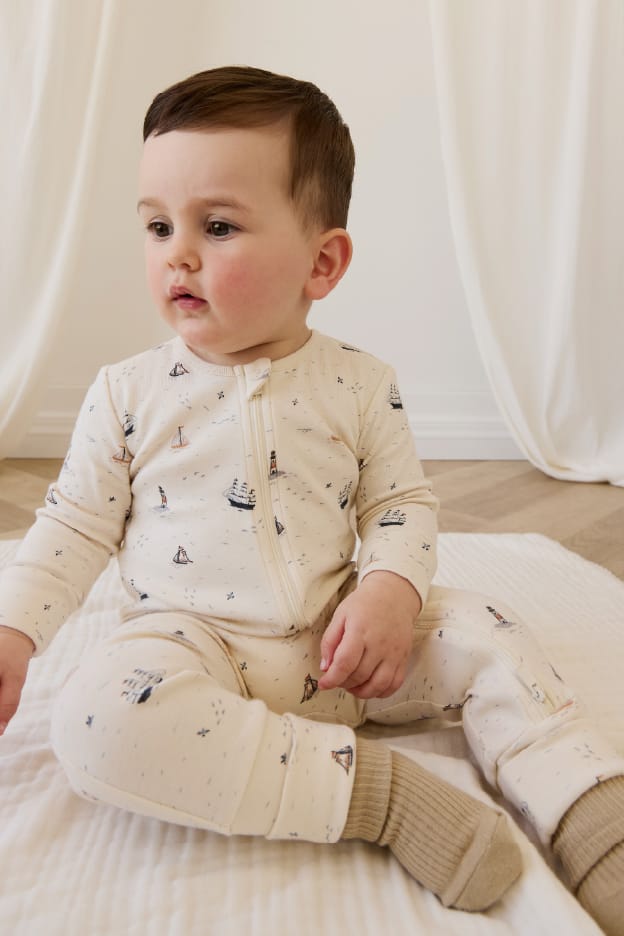 OC長袖前あきロンパース Sailing Day