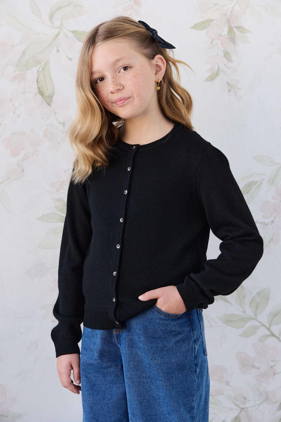 【ベビー＆キッズ】Merino ニットカーディガン（ブラック）